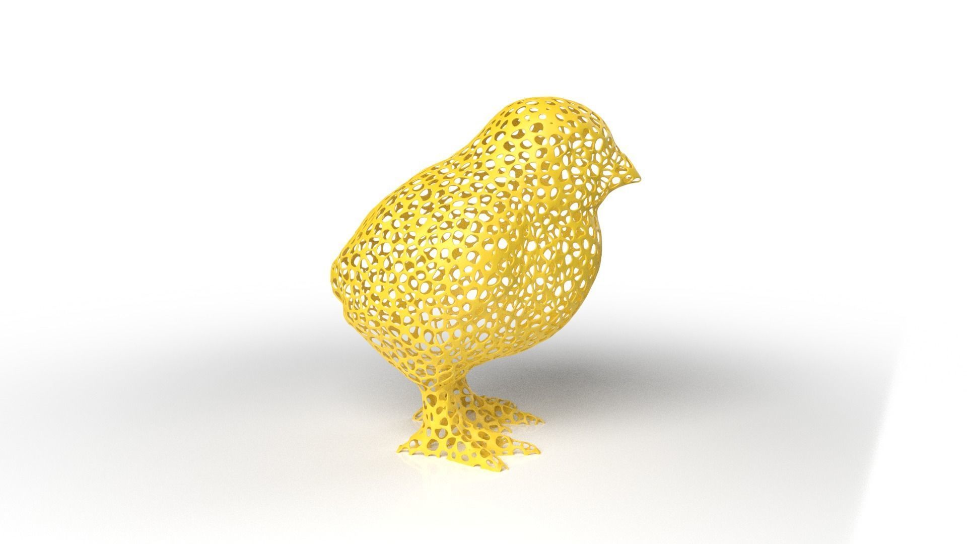 Chick Voronoi Low-poly 3D model_3