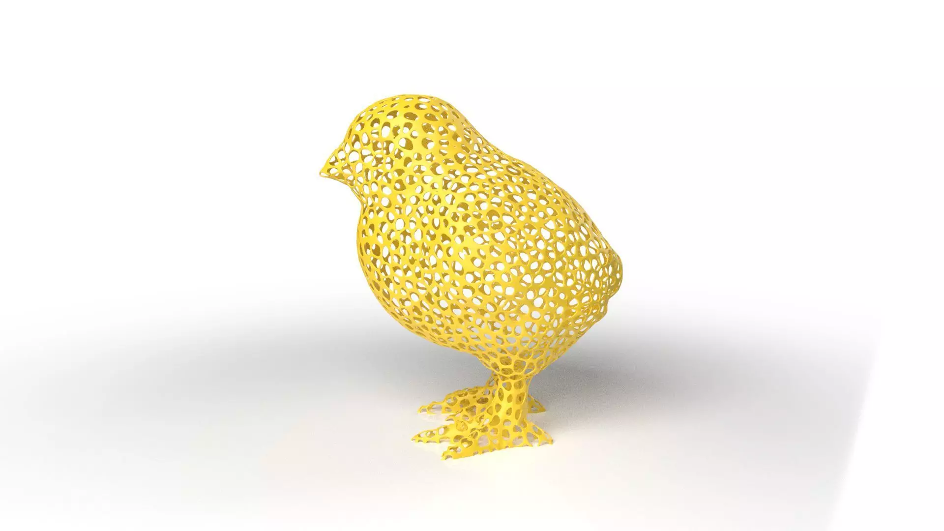 Chick Voronoi Low-poly 3D model_0