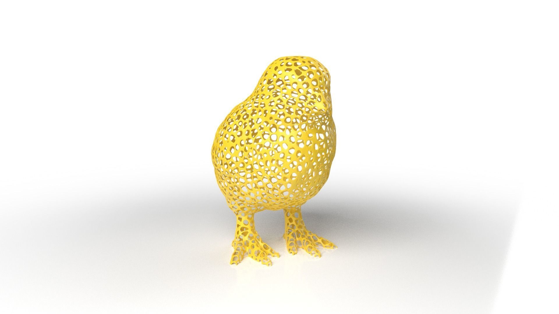 Chick Voronoi Low-poly 3D model_2