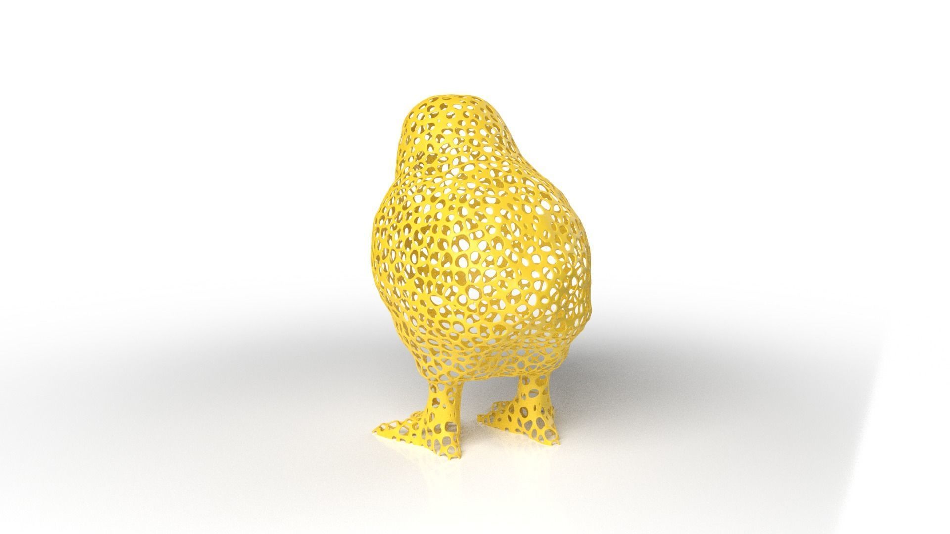 Chick Voronoi Low-poly 3D model_5