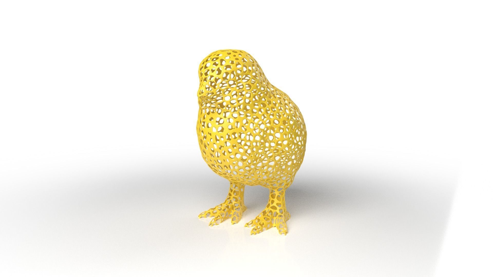 Chick Voronoi Low-poly 3D model_1
