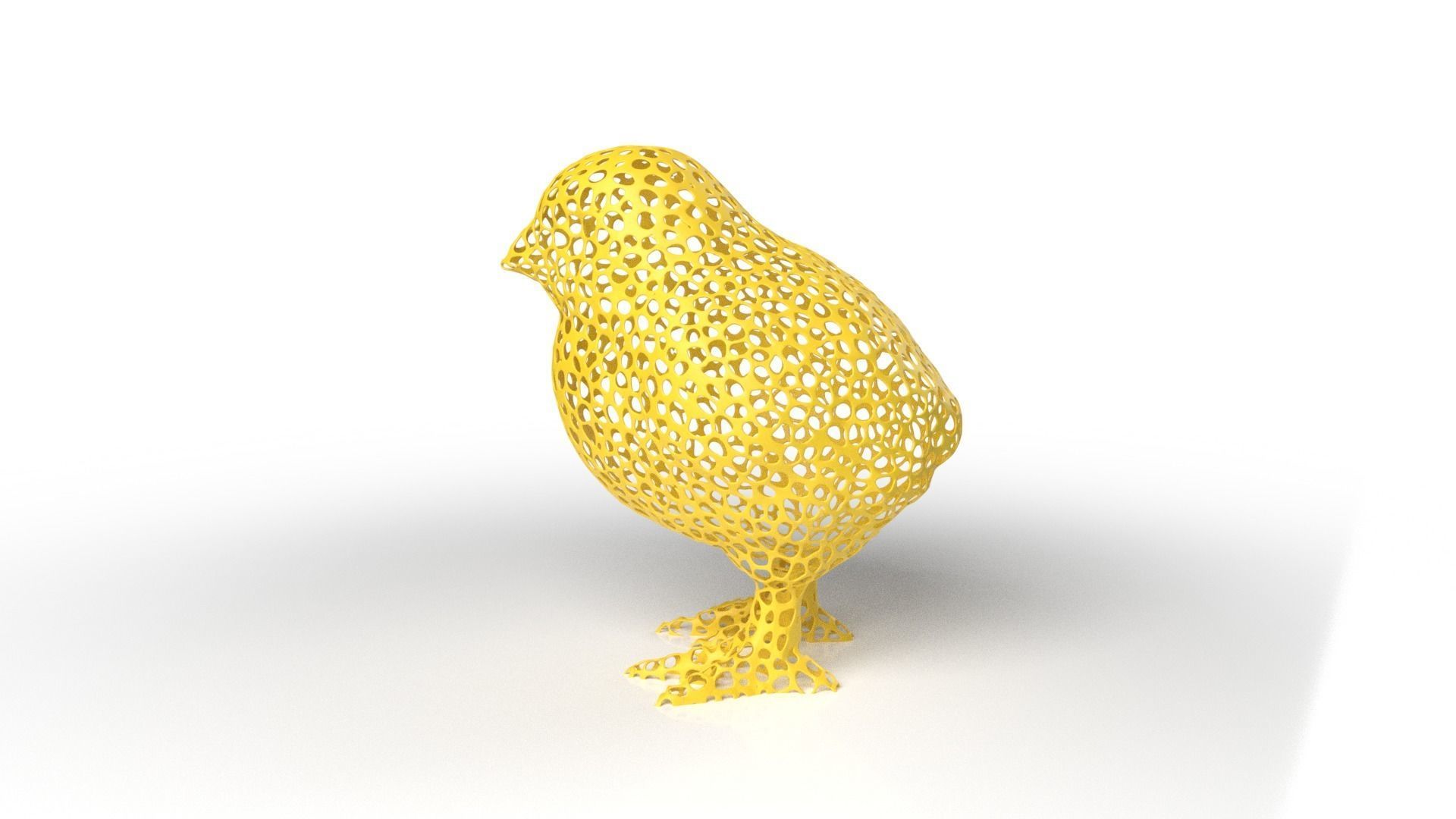 Chick Voronoi Low-poly 3D model_6