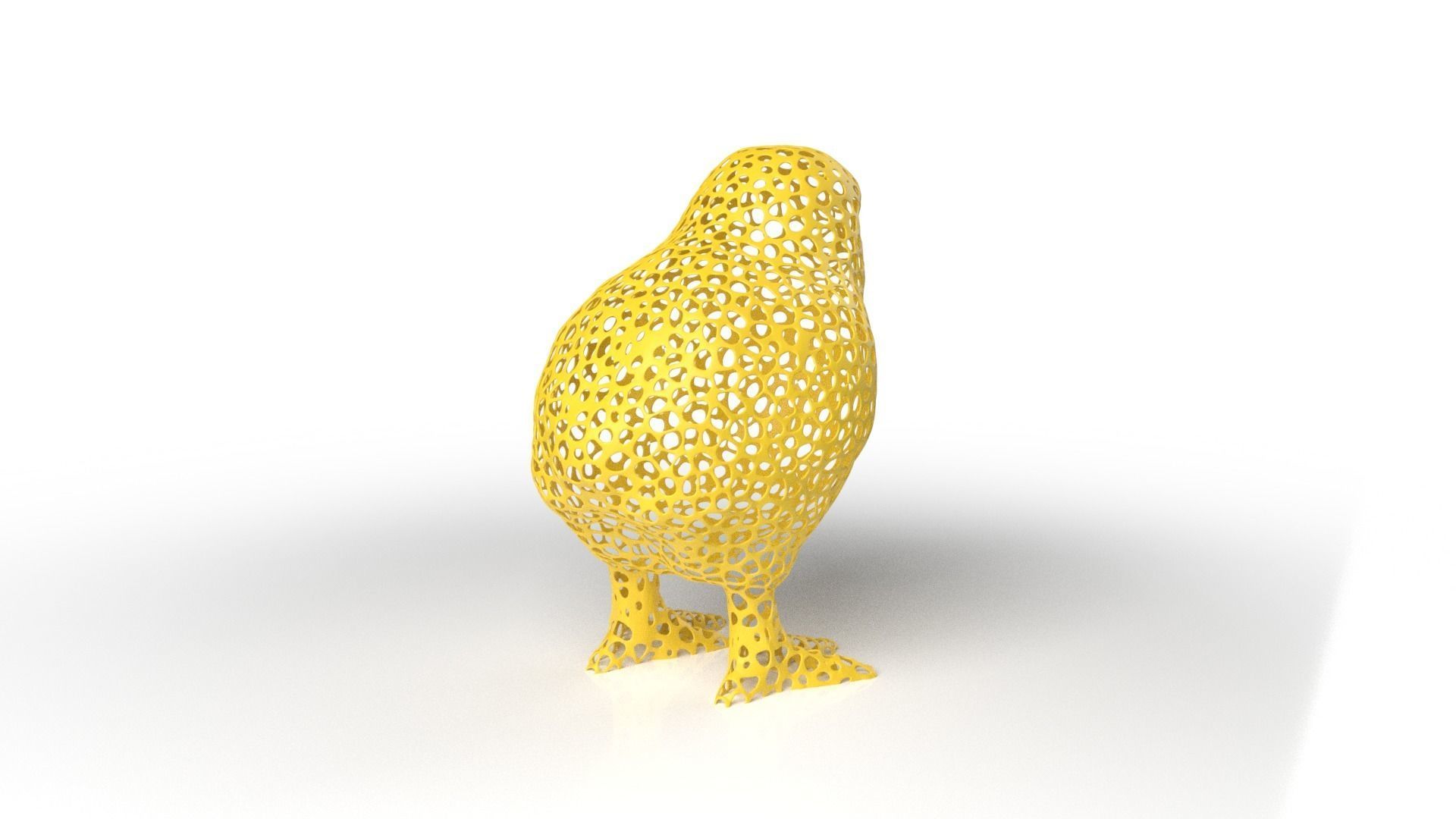 Chick Voronoi Low-poly 3D model_4