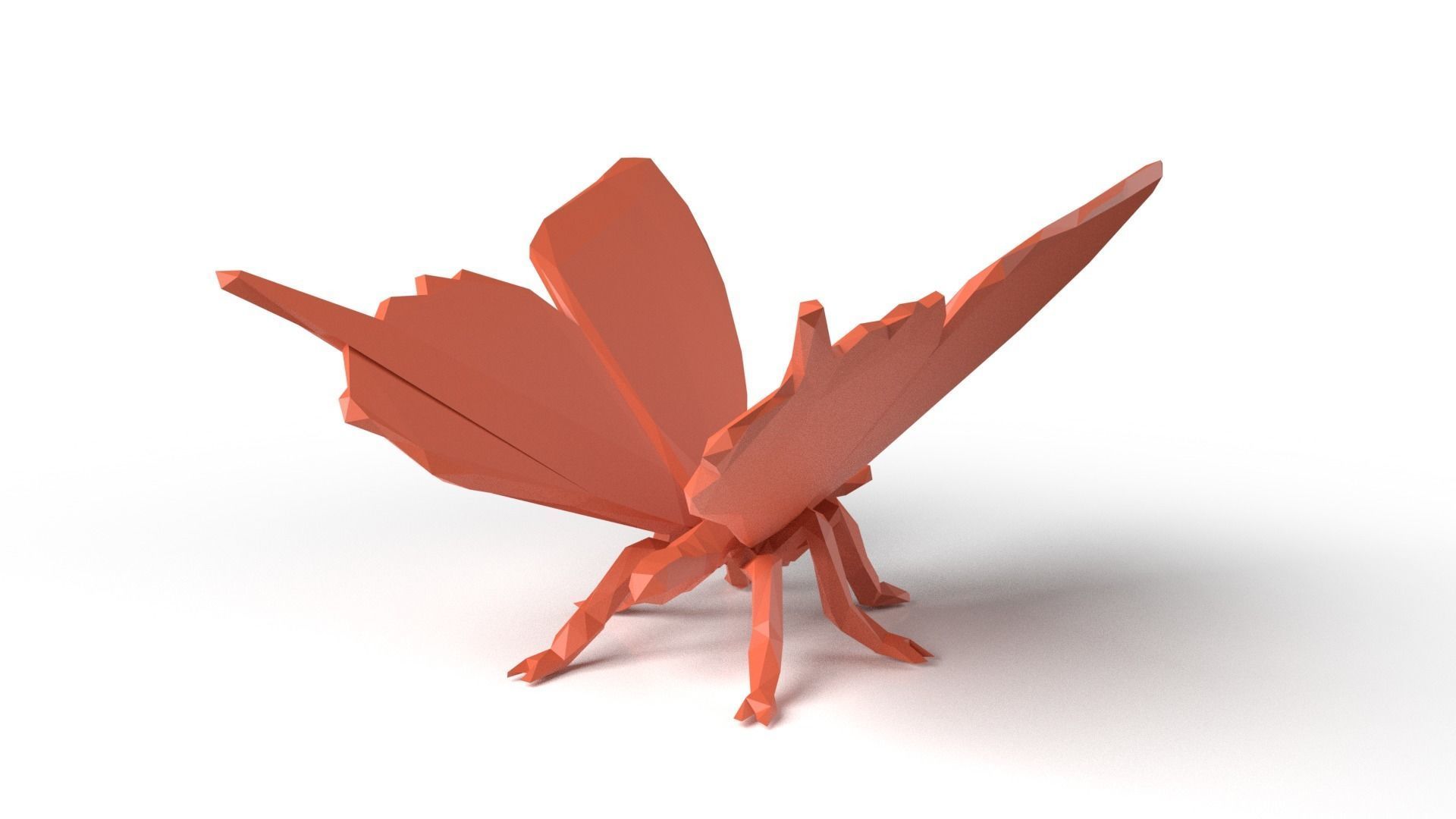 Butterfly Low Poligonal Low-poly 3D model_3