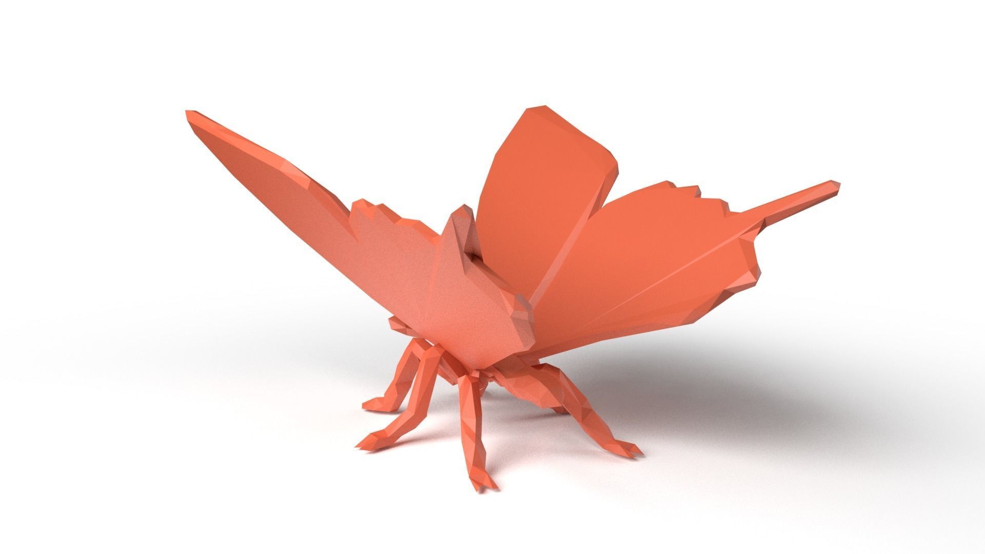 Butterfly Low Poligonal Low-poly 3D model_4