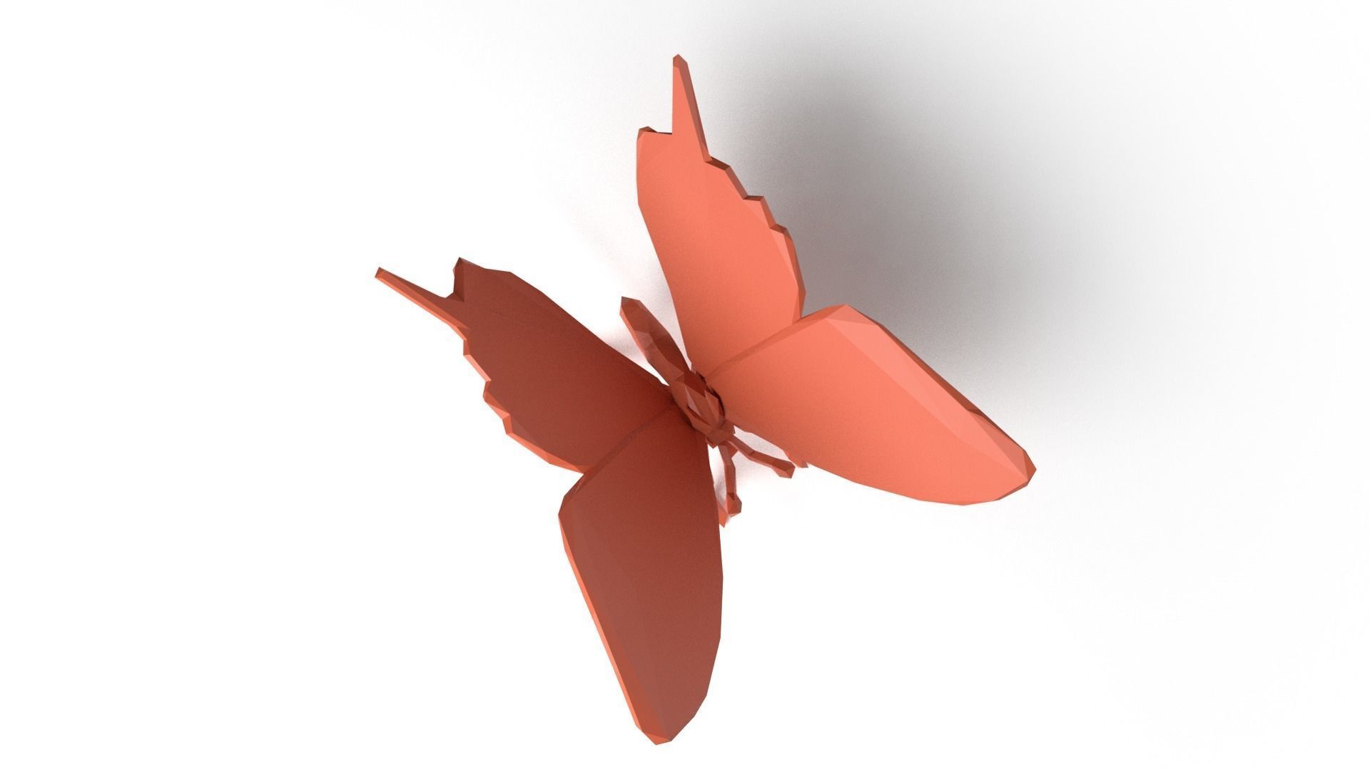 Butterfly Low Poligonal Low-poly 3D model_7