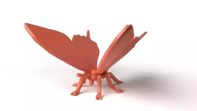 Butterfly Low Poligonal Low-poly 3D model