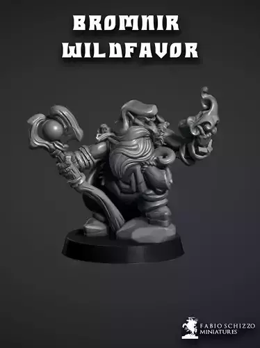 Bromir Wildfavor - dwarf druid 3D print model