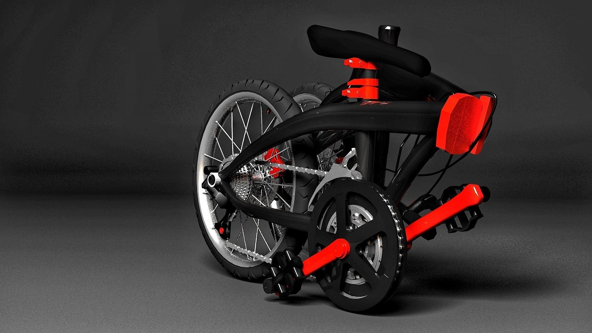 Folding bike Bicycle  Low-poly 3D model 3D model_2