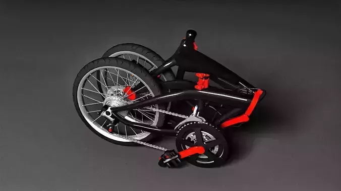 Folding bike Bicycle  Low-poly 3D model