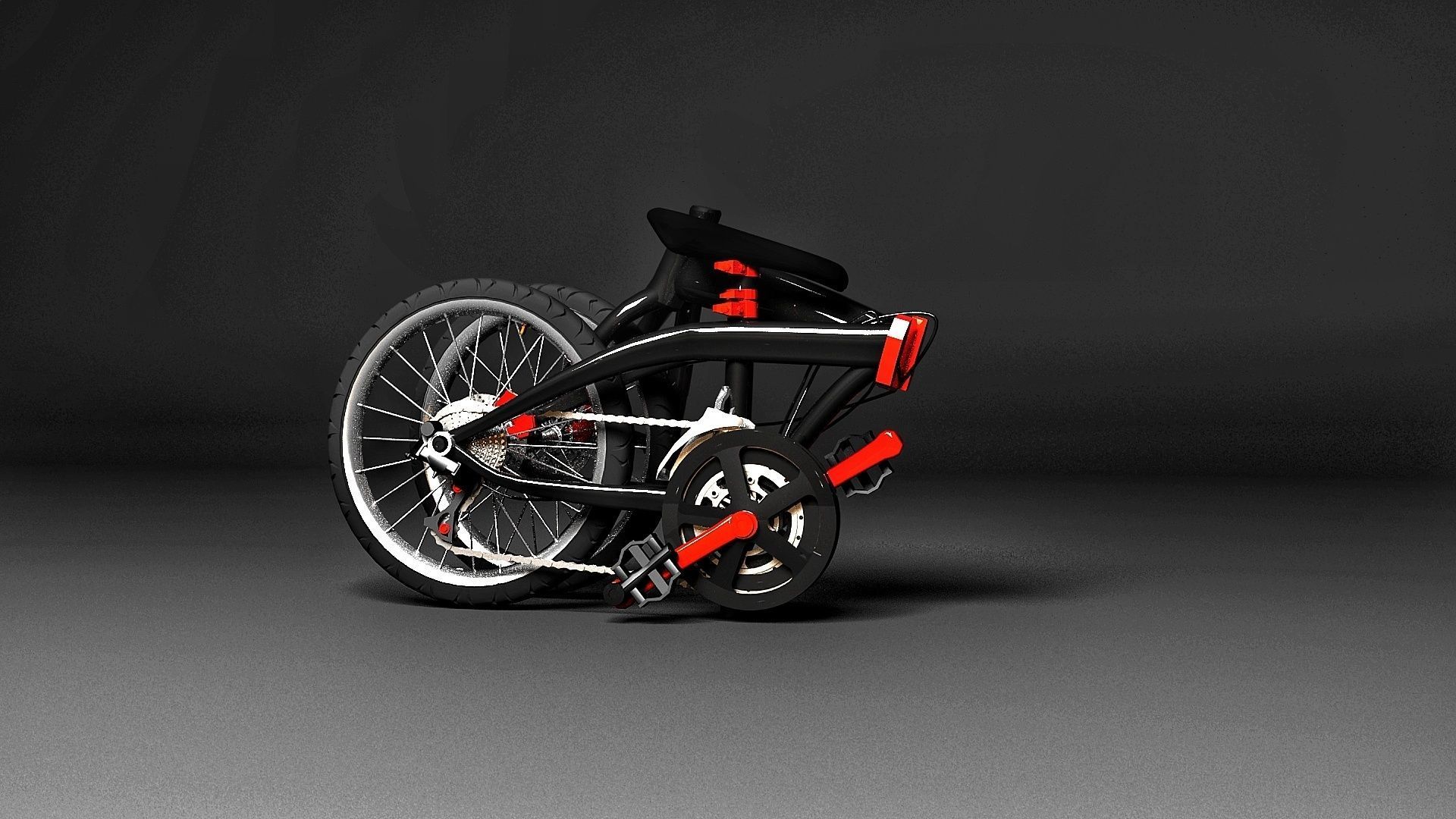 Folding bike Bicycle  Low-poly 3D model 3D model_4