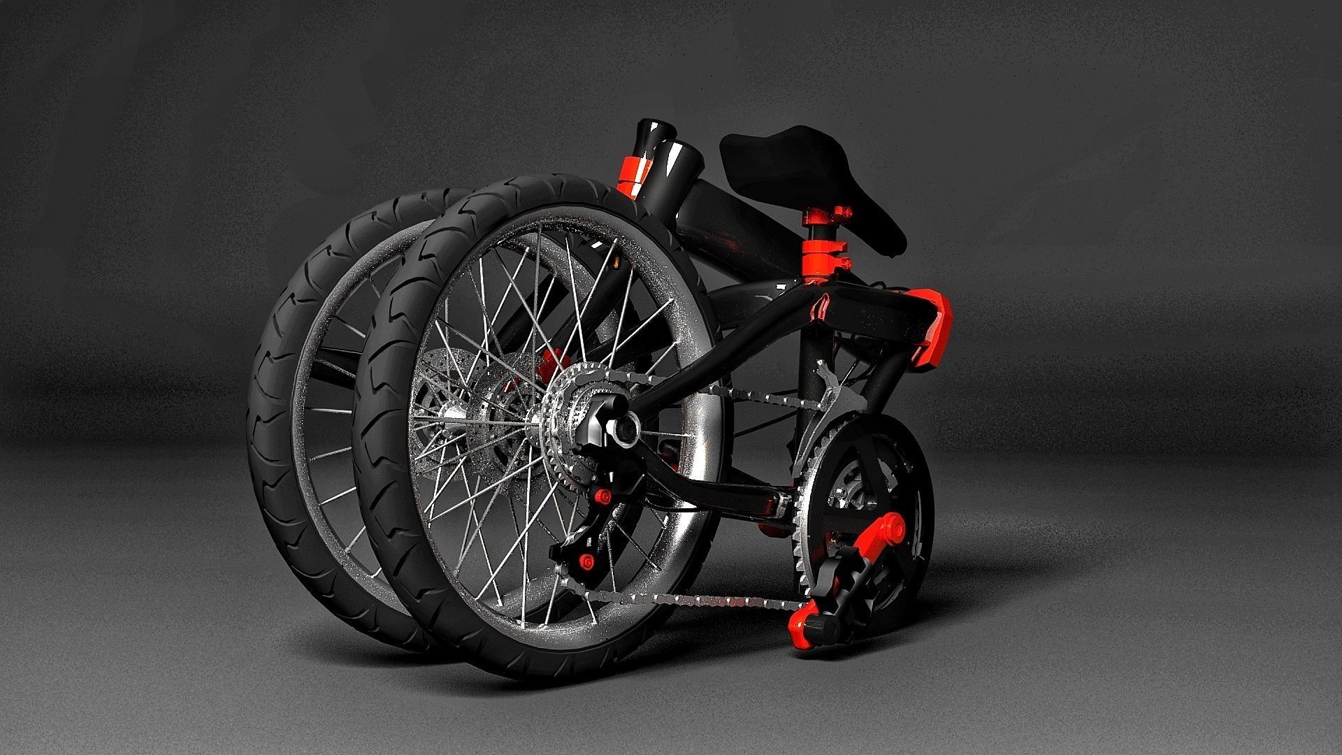 Folding bike Bicycle  Low-poly 3D model 3D model_1