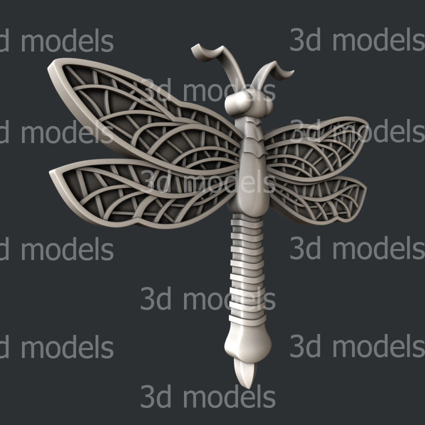 3d STL models for CNC router or 3dprinter dragonfly 3D model_4