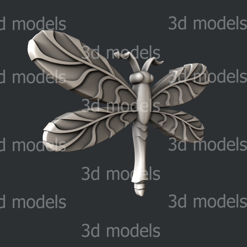 3d STL models for CNC router or 3dprinter dragonfly 3D model_8
