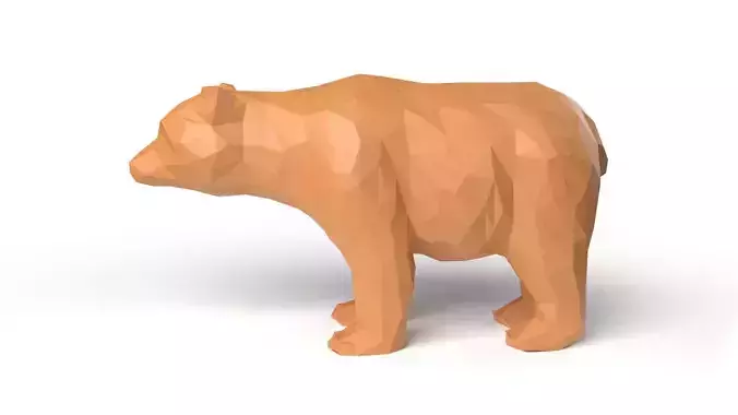 Bear Low Poligonal Low-poly 3D model
