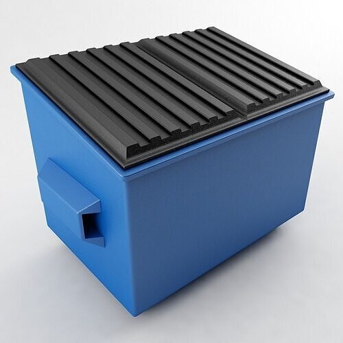 Dumpster trash can on wheels 3D model
