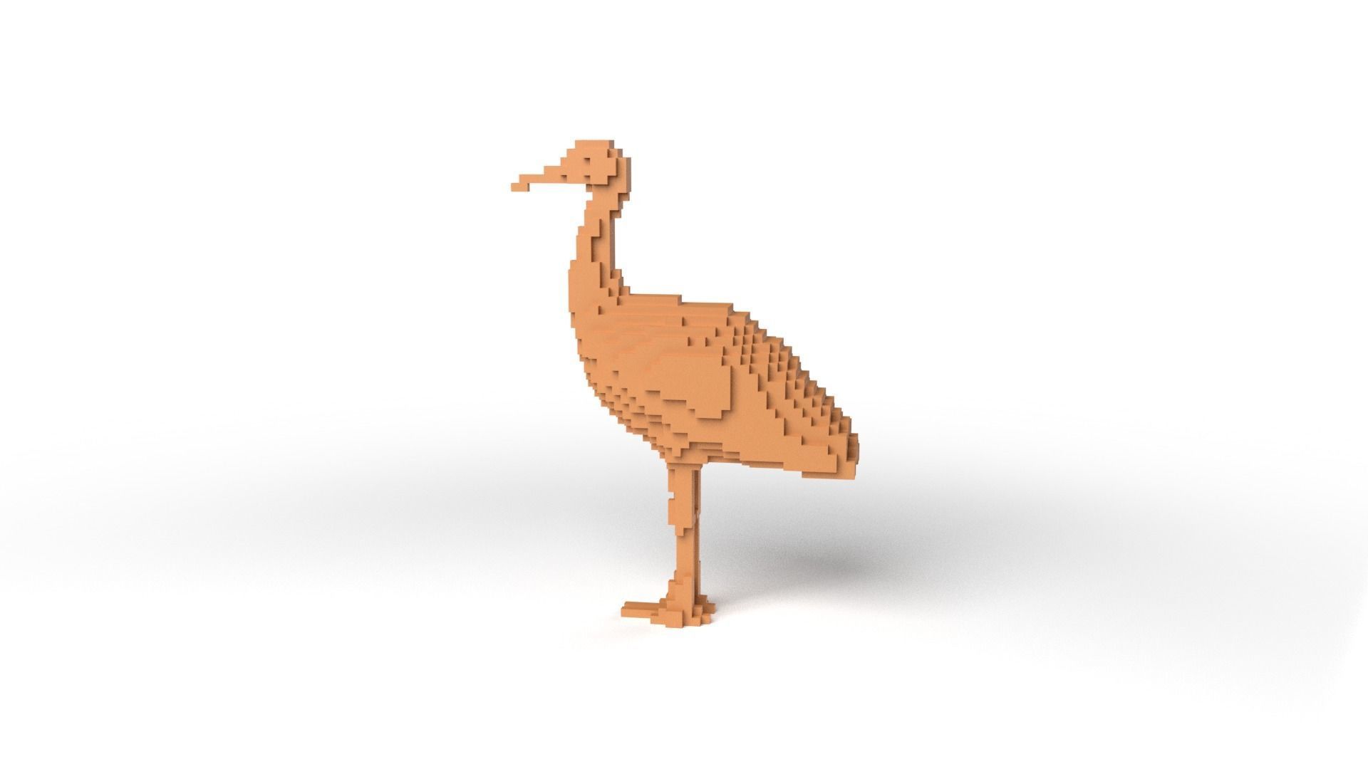 Crane Minecraft Voxel Low-poly 3D model_6