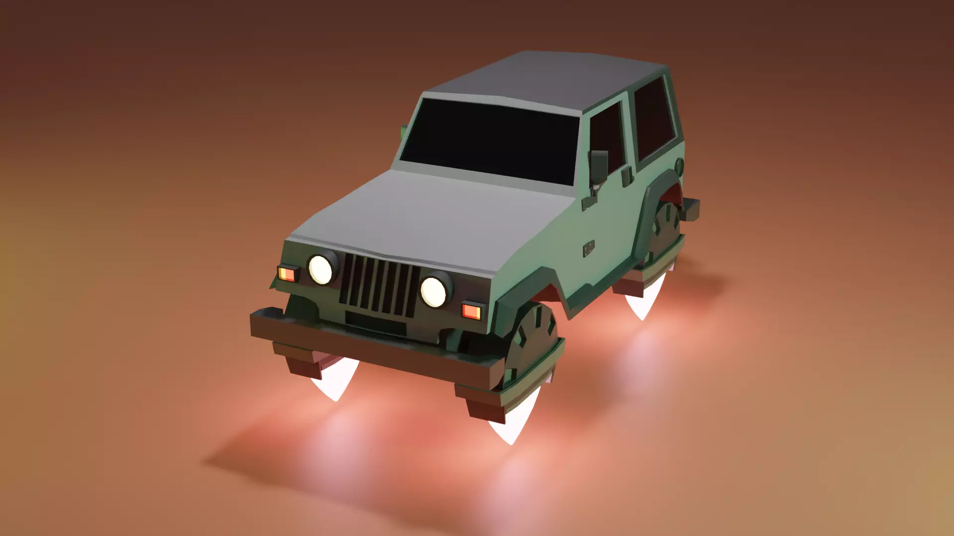 Low Poly Jeep Vehicles 3D model_0