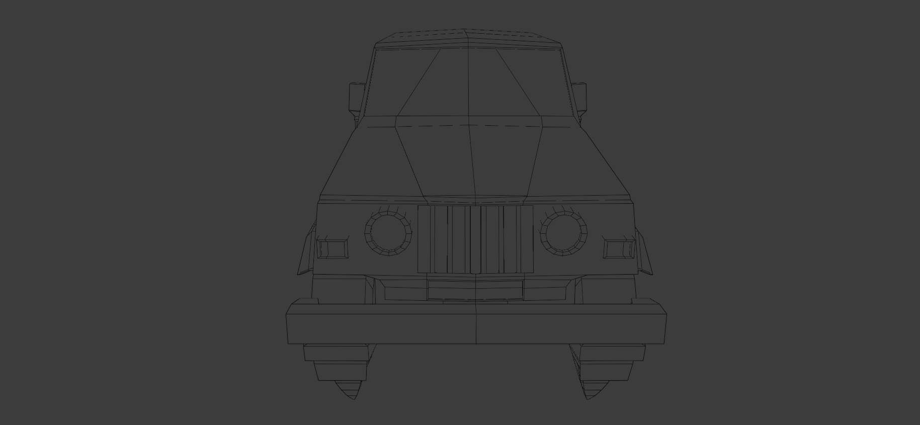 Low Poly Jeep Vehicles 3D model_4