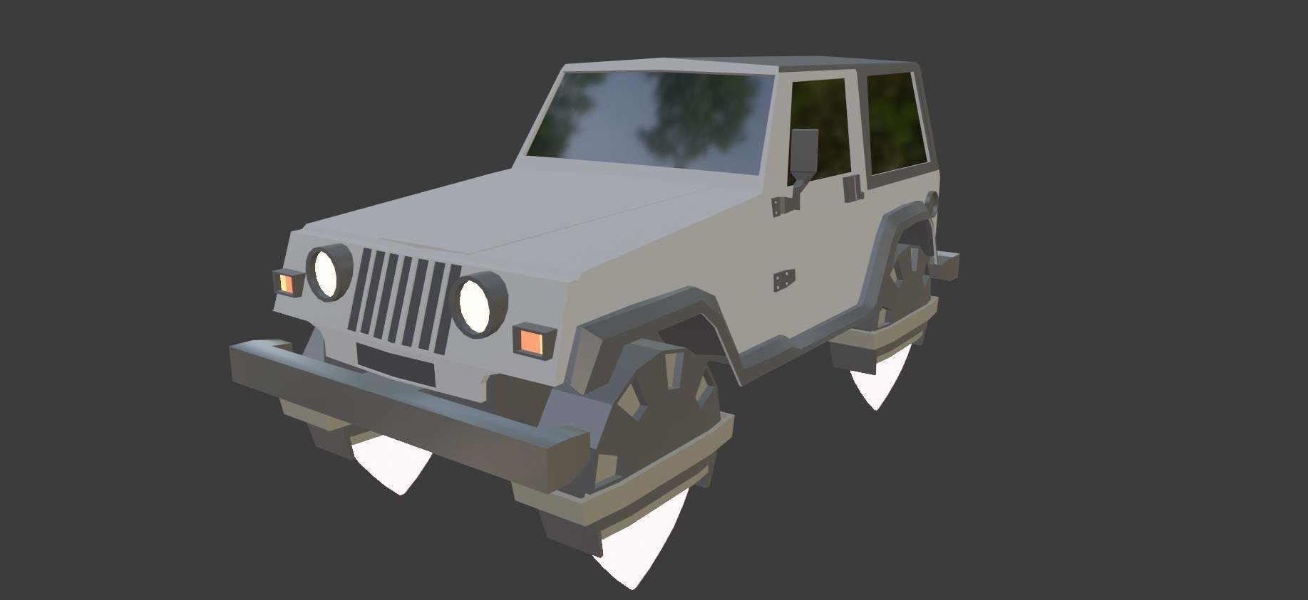 Low Poly Jeep Vehicles 3D model_5