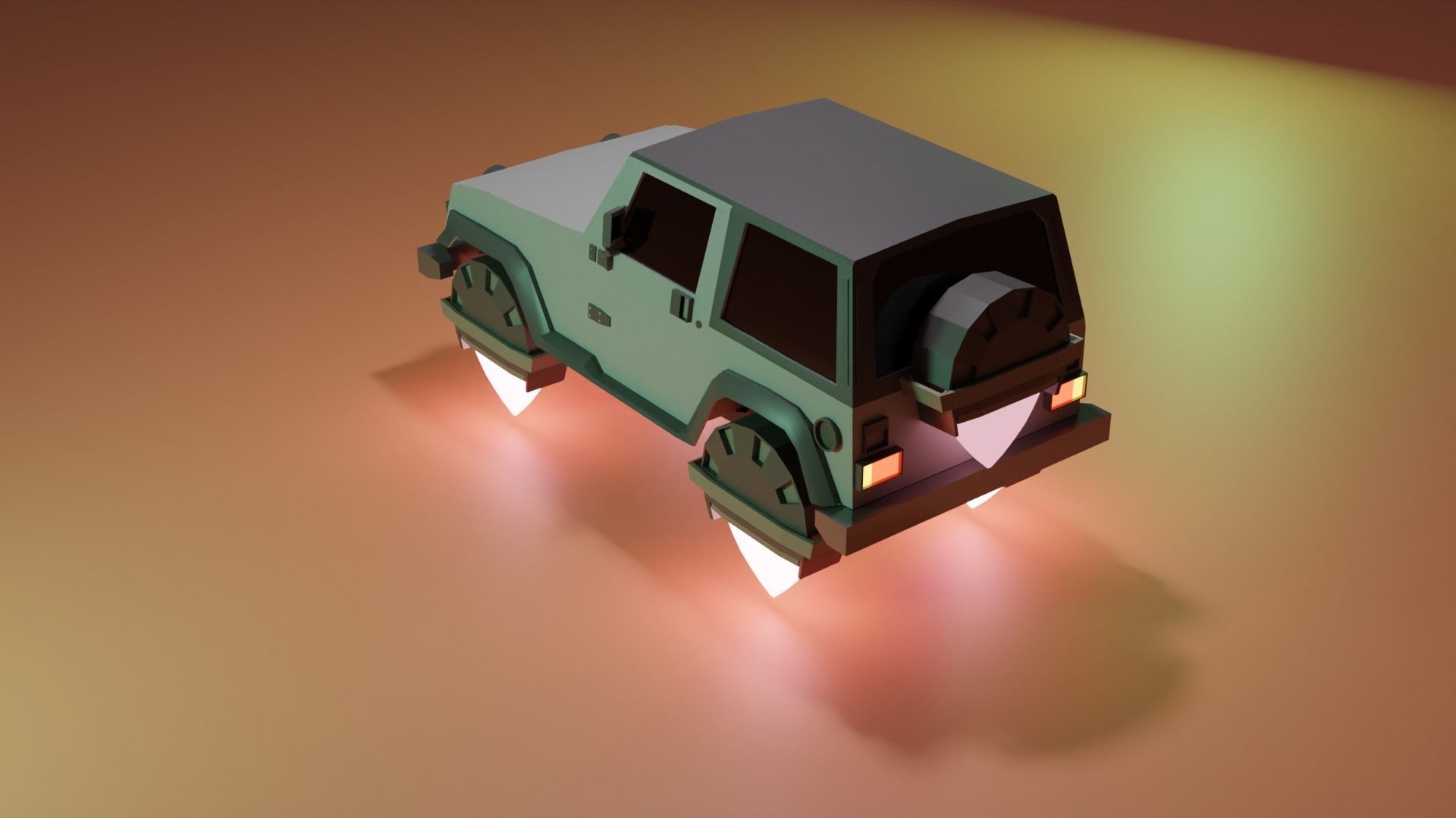Low Poly Jeep Vehicles 3D model_3