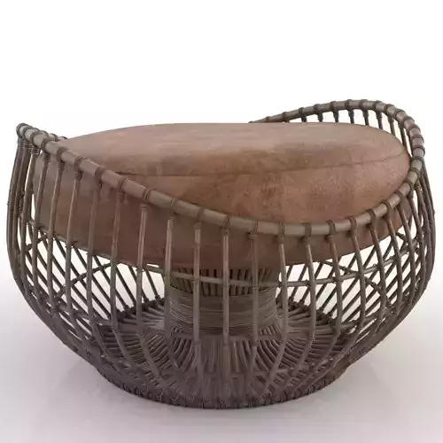WICKER chair and leather seat
