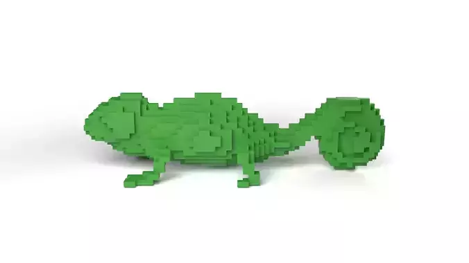 Chameleon Minecraft Voxel Low-poly 3D model