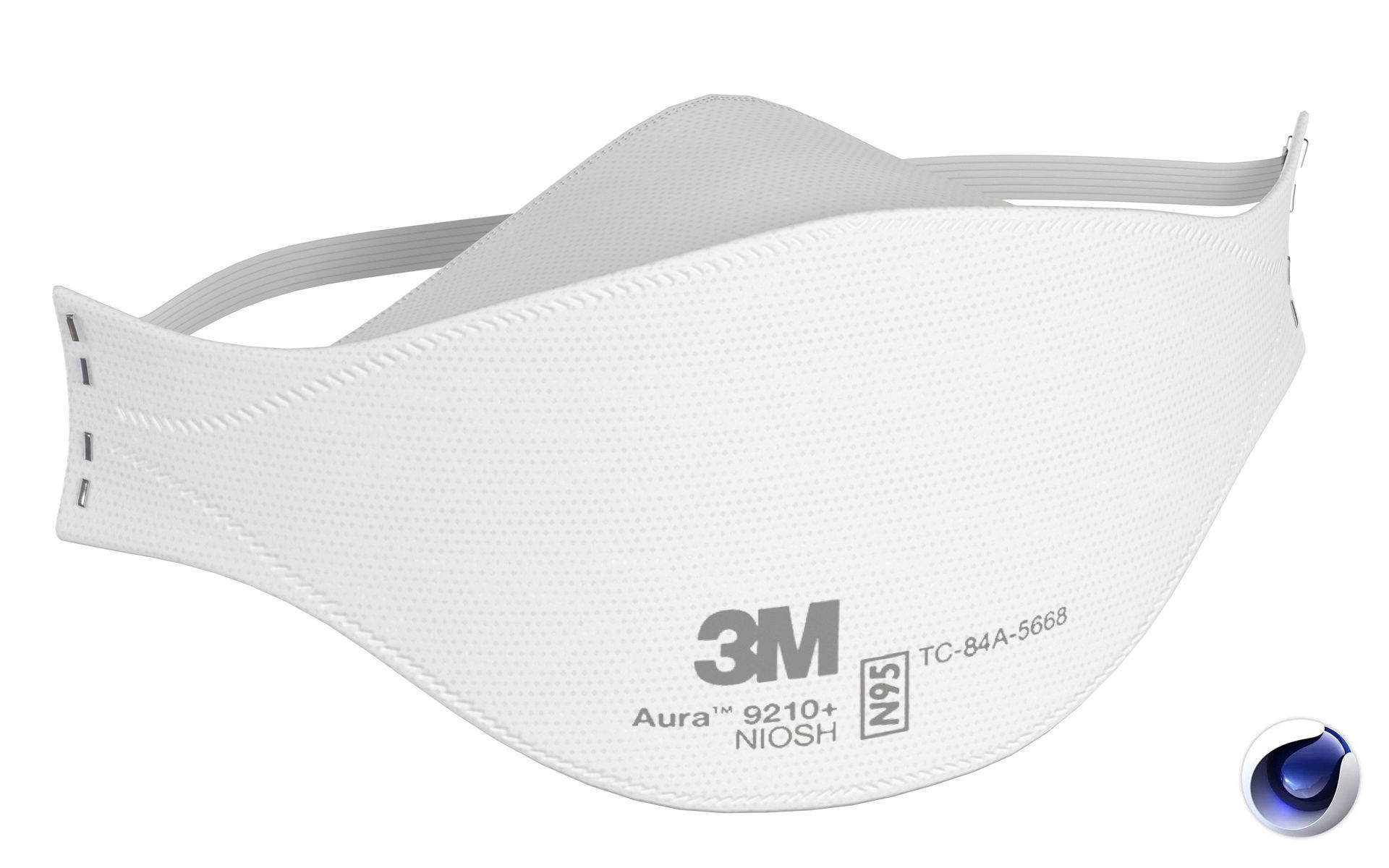 Mask Particulate Respirator 9210 Low-poly 3D model_9