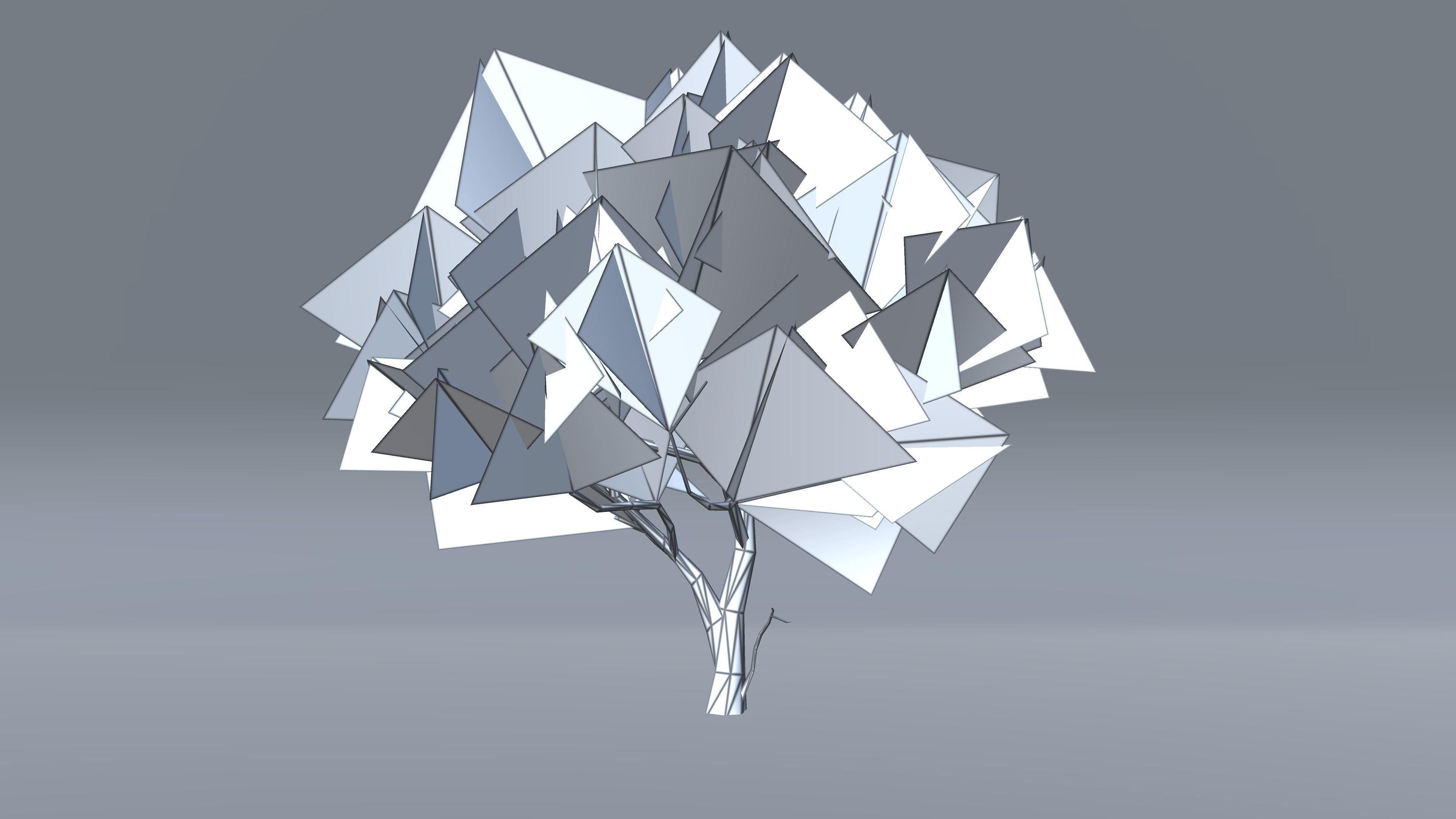 Magnolia Tree Low-poly 3D model_7