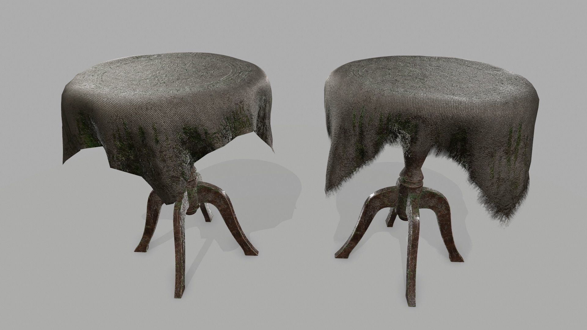 Table with cloth Low-poly 3D model_2