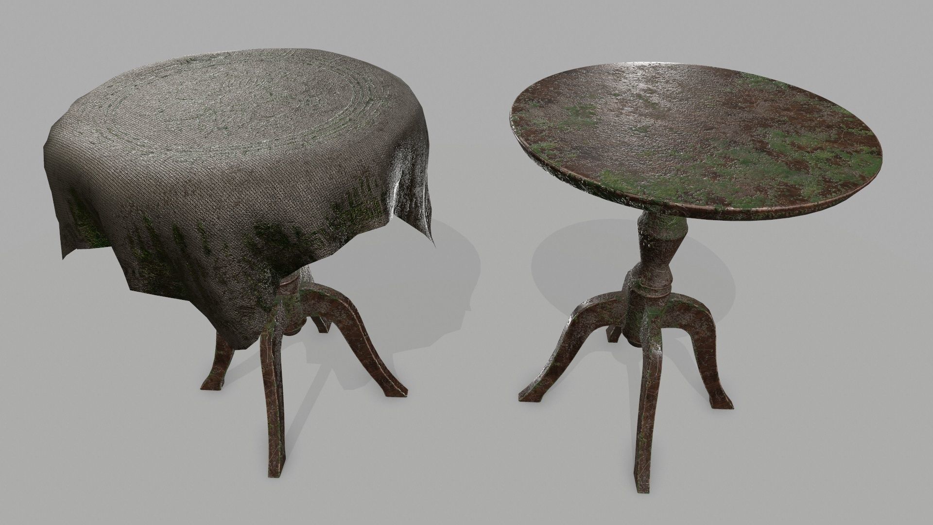Table with cloth Low-poly 3D model_3