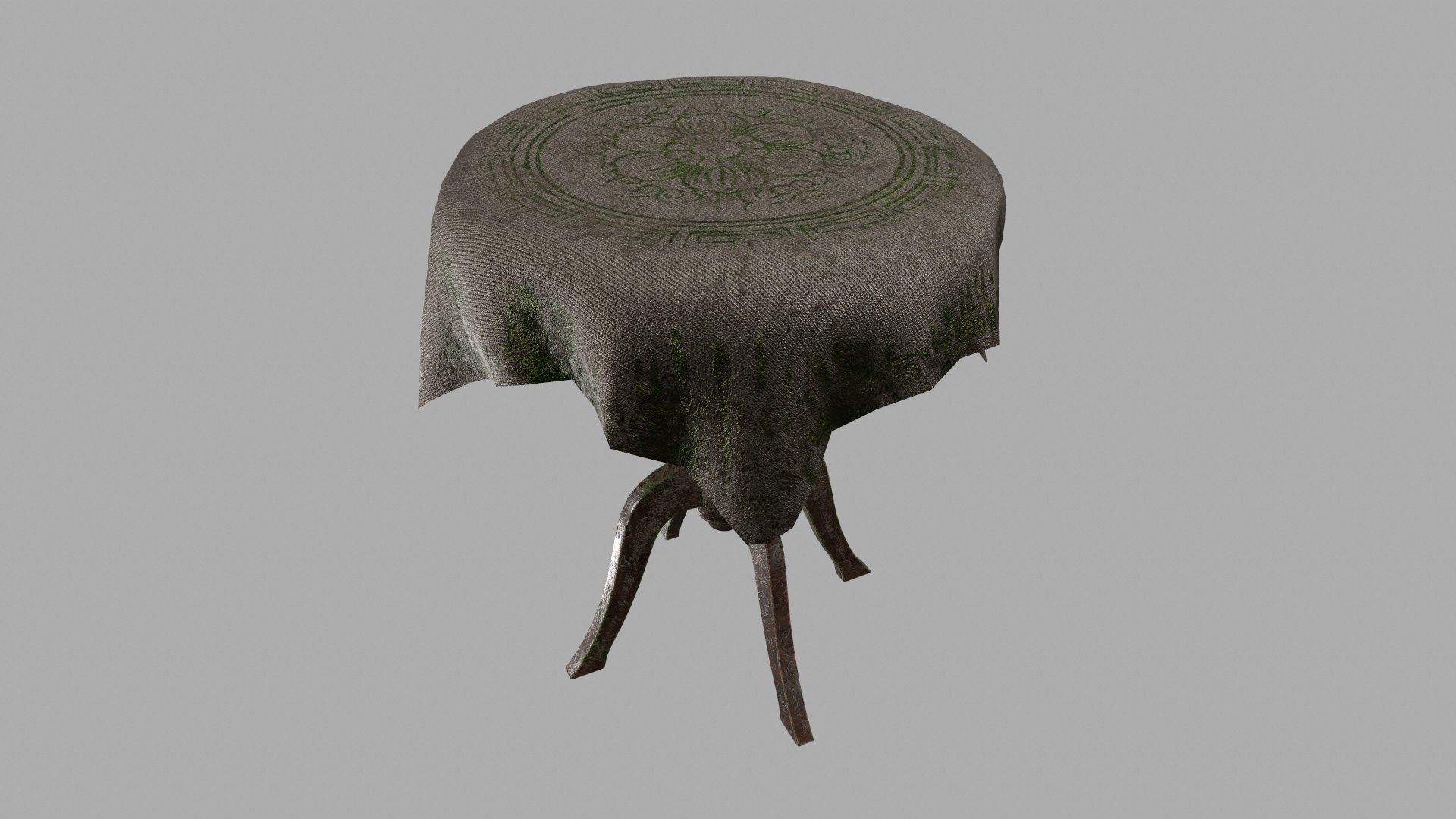 Table with cloth Low-poly 3D model_6