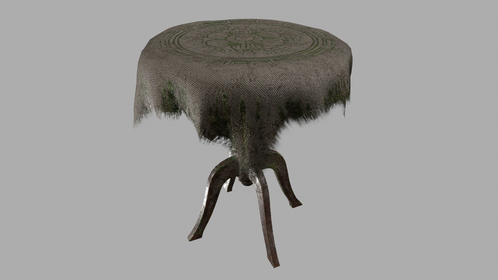 Table with cloth Low-poly 3D model_9