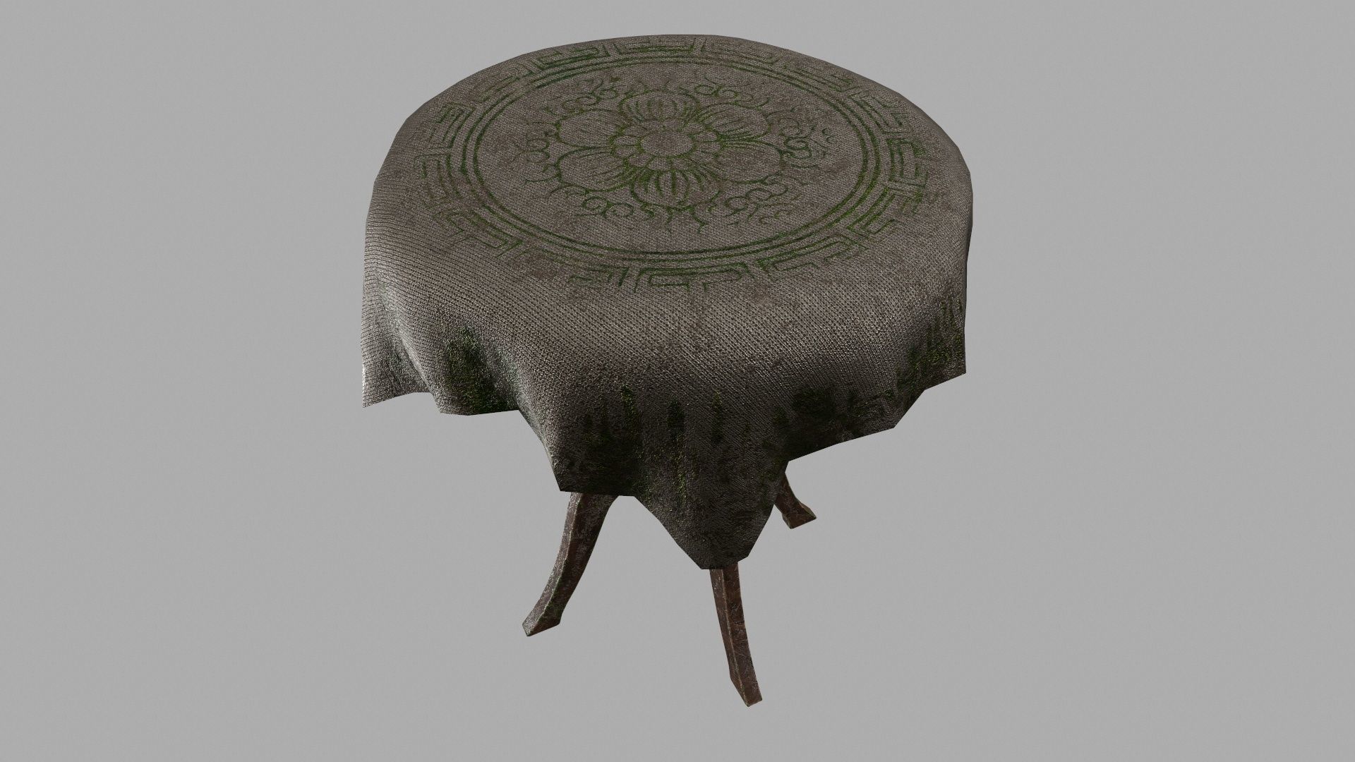Table with cloth Low-poly 3D model_7