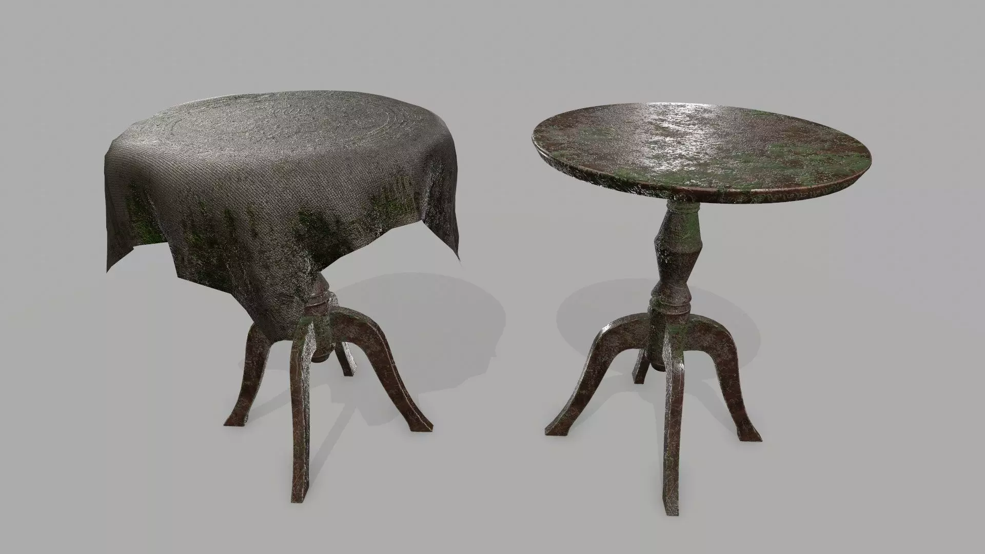 Table with cloth Low-poly 3D model_0