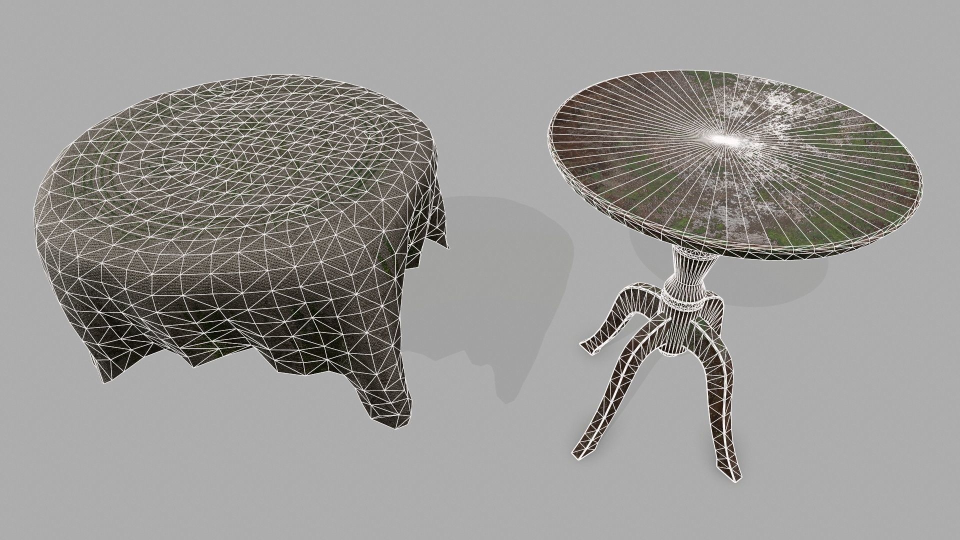 Table with cloth Low-poly 3D model_8