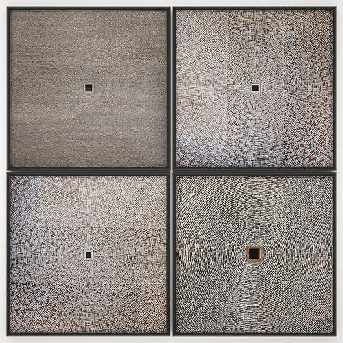 Collection of paintings with for walls 15 3D model
