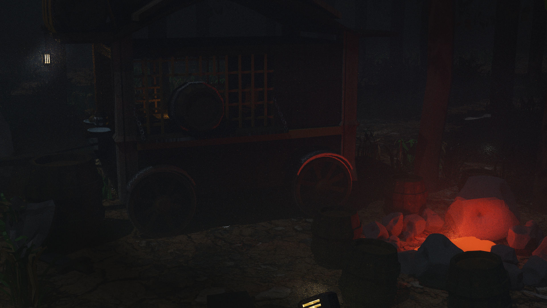 Medieval Carriage in Dark Forest 3D model_4