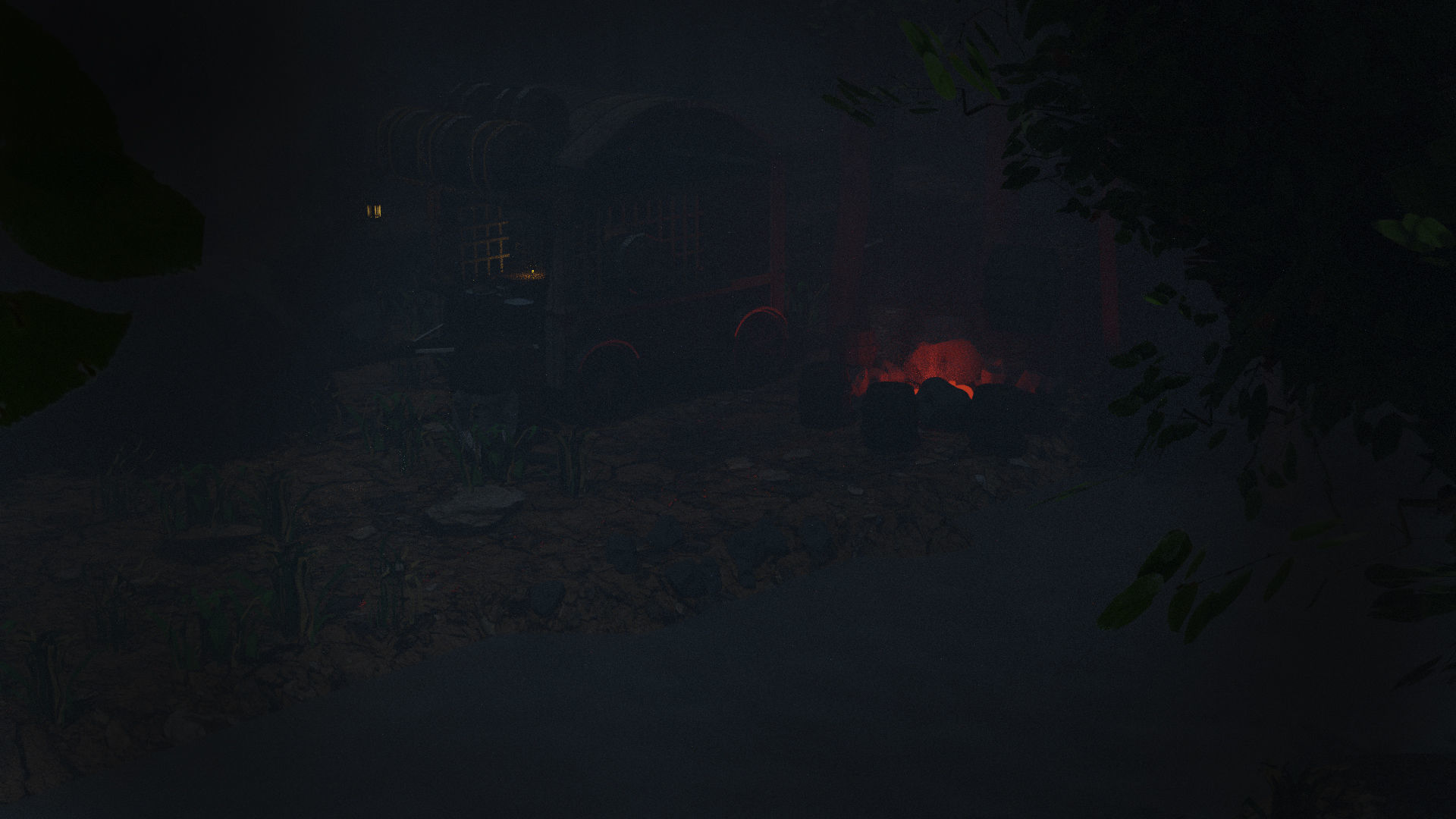 Medieval Carriage in Dark Forest 3D model_1