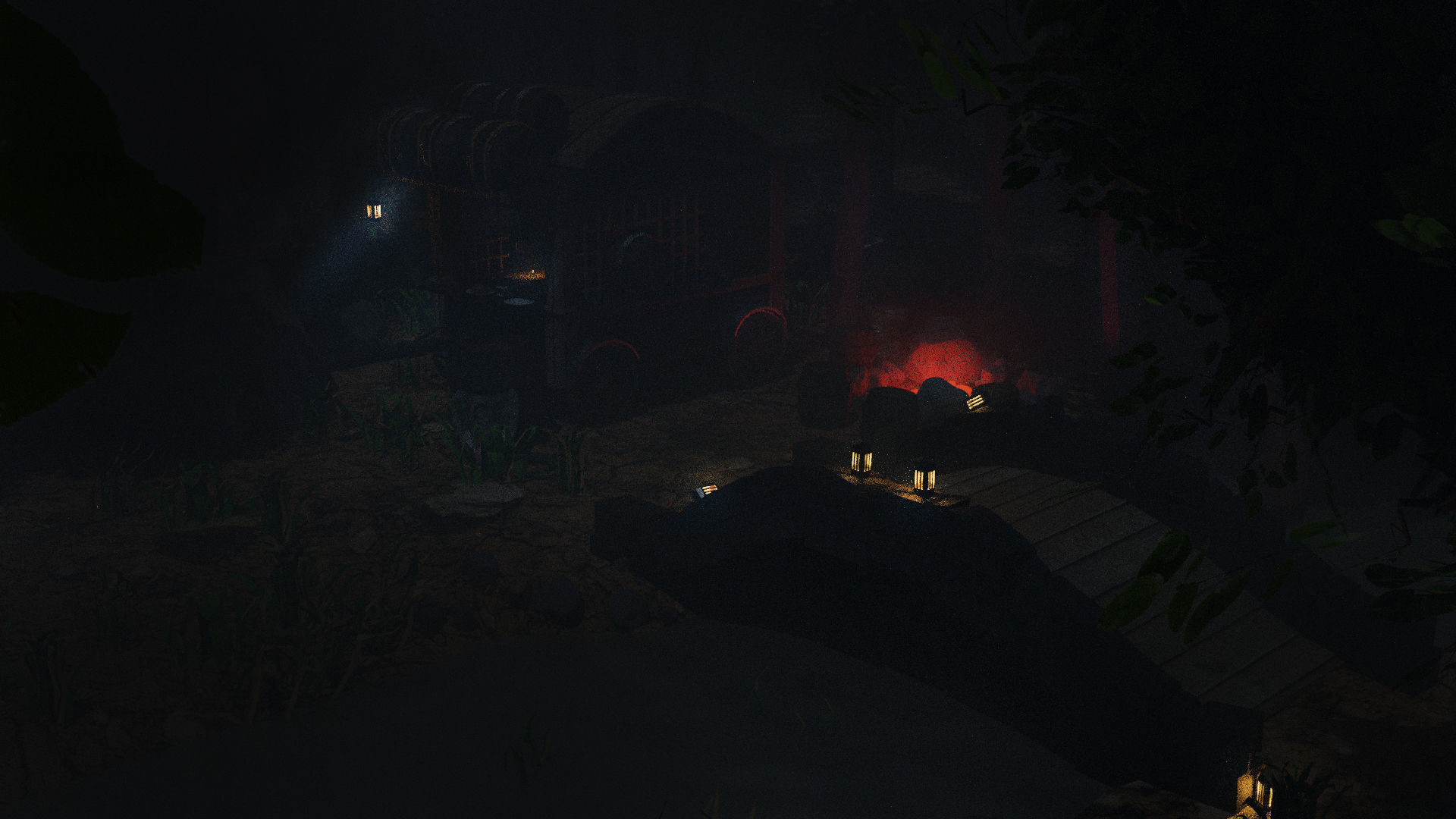 Medieval Carriage in Dark Forest 3D model_8