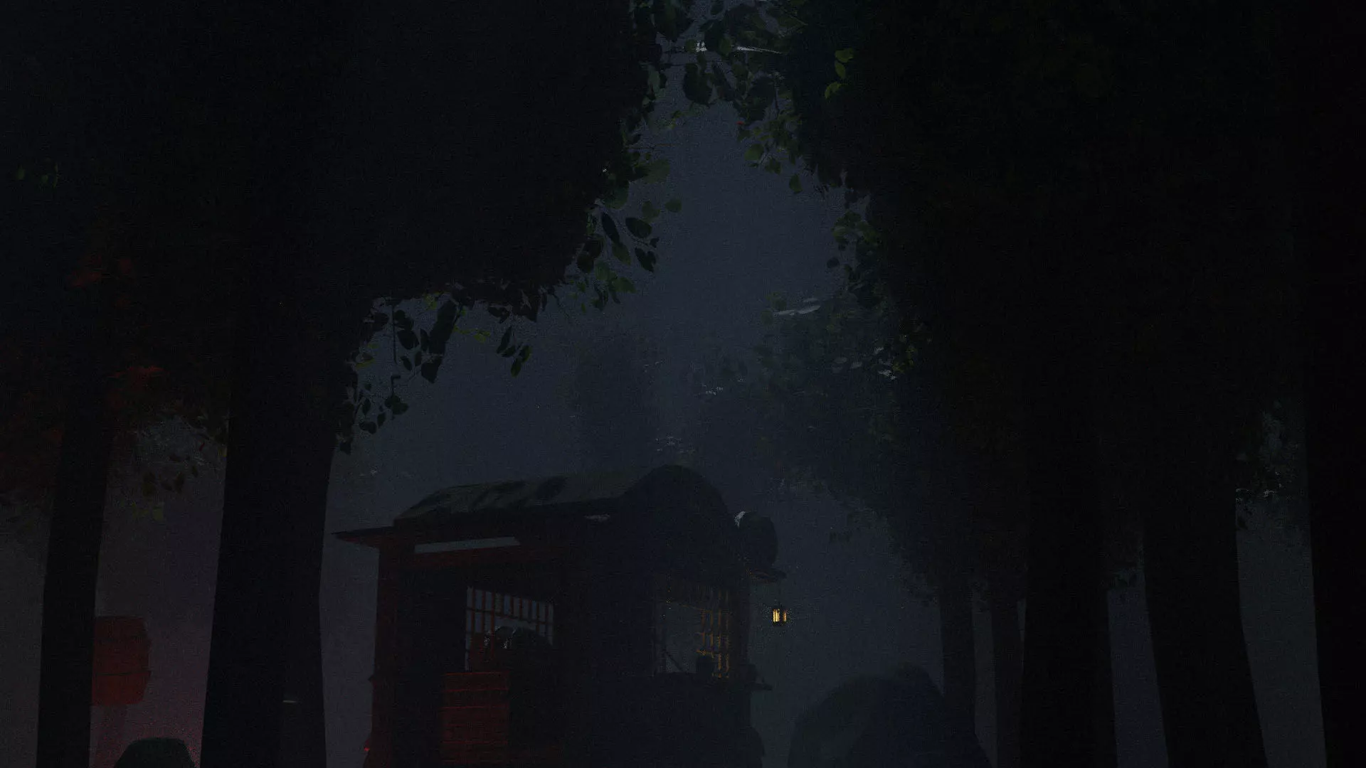 Medieval Carriage in Dark Forest 3D model_0