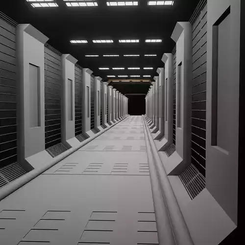 Modern sci fi corridor 