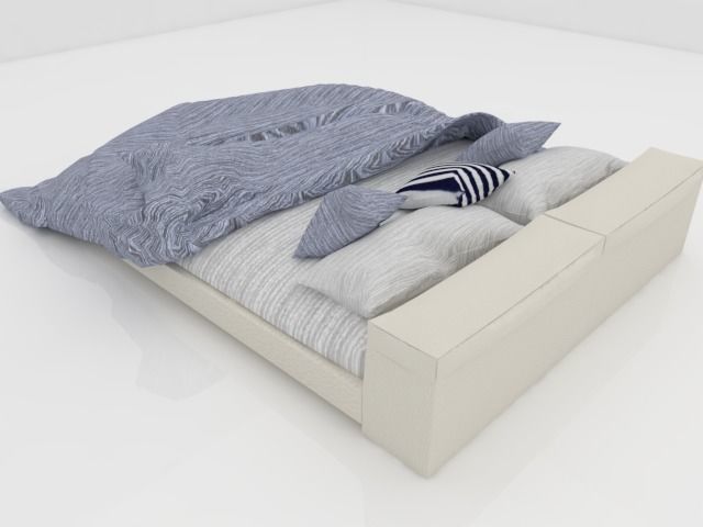 A Stylish Bed 3D model_5