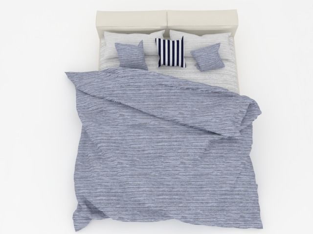 A Stylish Bed 3D model_2