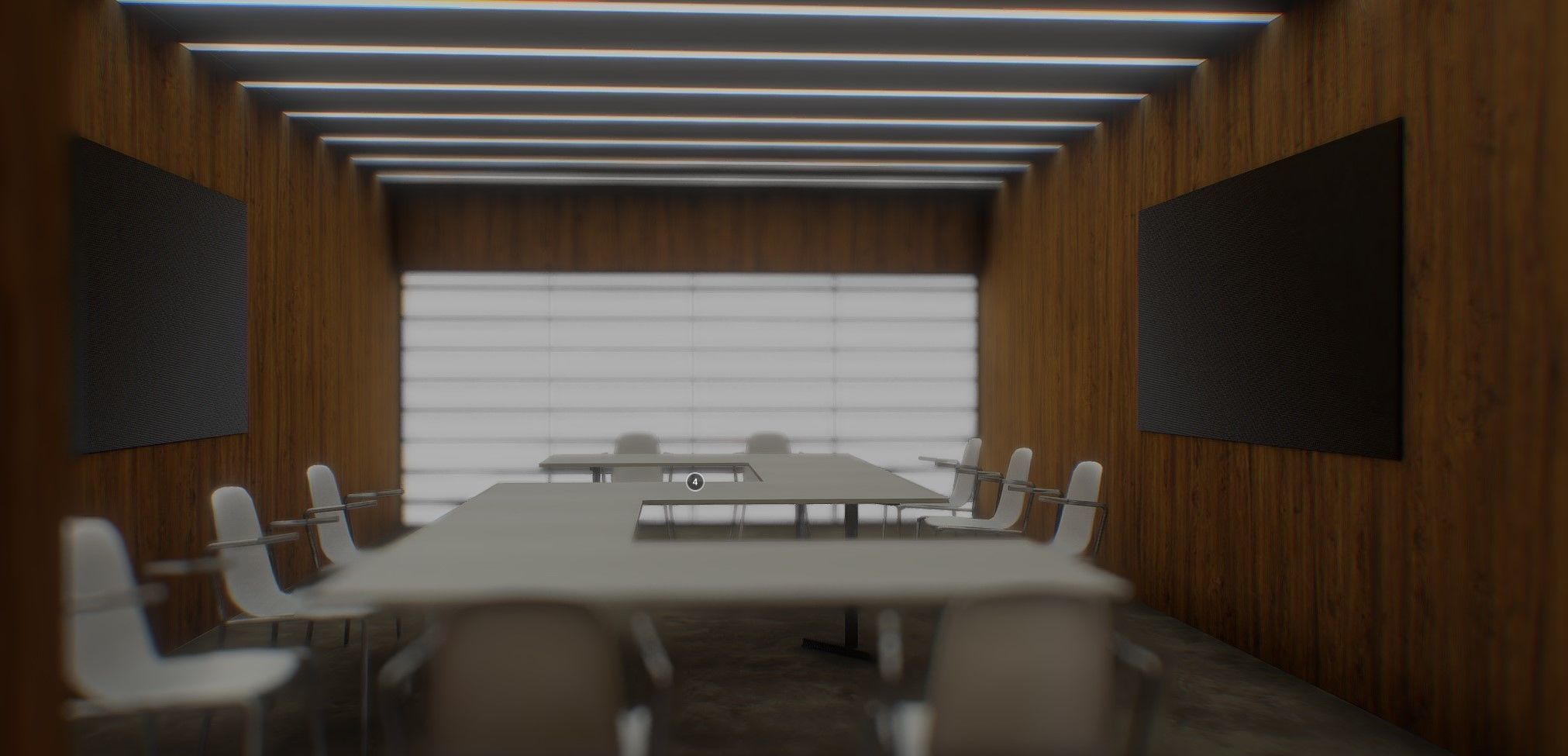 VR Conference Room Corona Max Scene and Baked Low-poly 3D model_4
