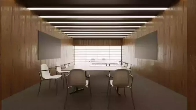 VR Conference Room Corona Max Scene and Baked Low-poly 3D model VR Conference Room Corona Max Scene and Baked Low-poly 3D model