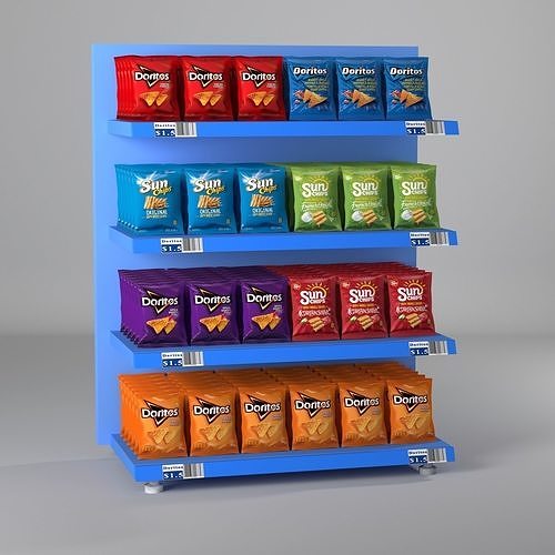 supermarket shelves Free low-poly 3D model