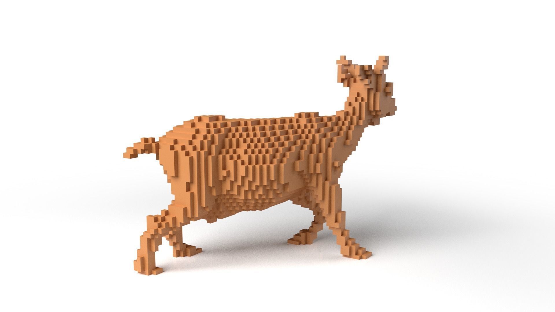 GoatII Minecraft Voxel Low-poly 3D model_3