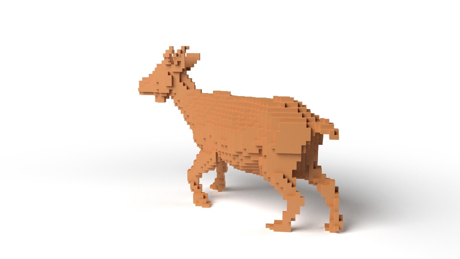 GoatII Minecraft Voxel Low-poly 3D model_5