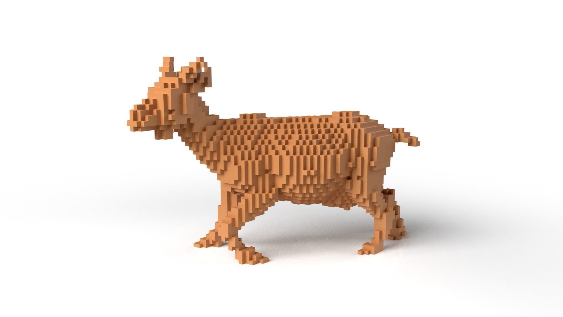 GoatII Minecraft Voxel Low-poly 3D model_6